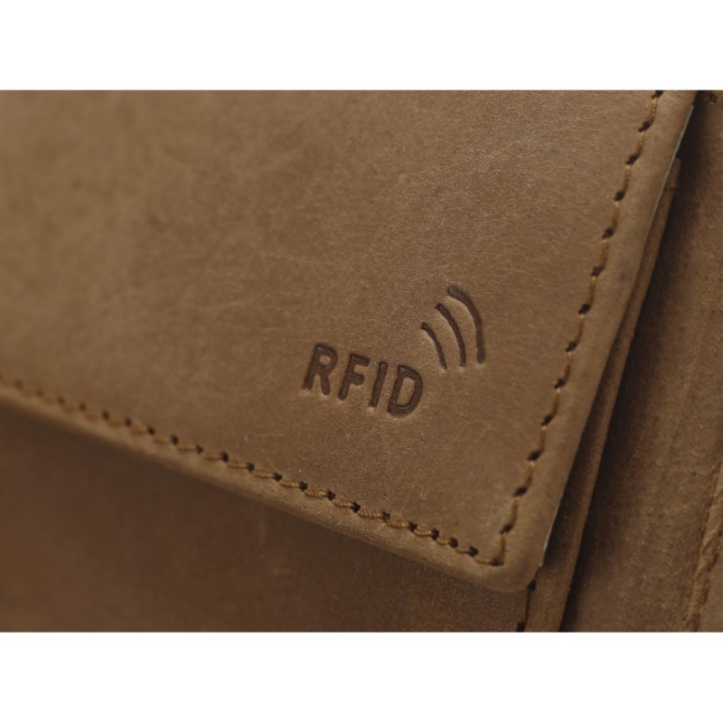 Δερμάτινο Πορτοφόλι Lavor ταυτοτητας με RFID ανοιχτο καφε Lavor-1-3815-crunch