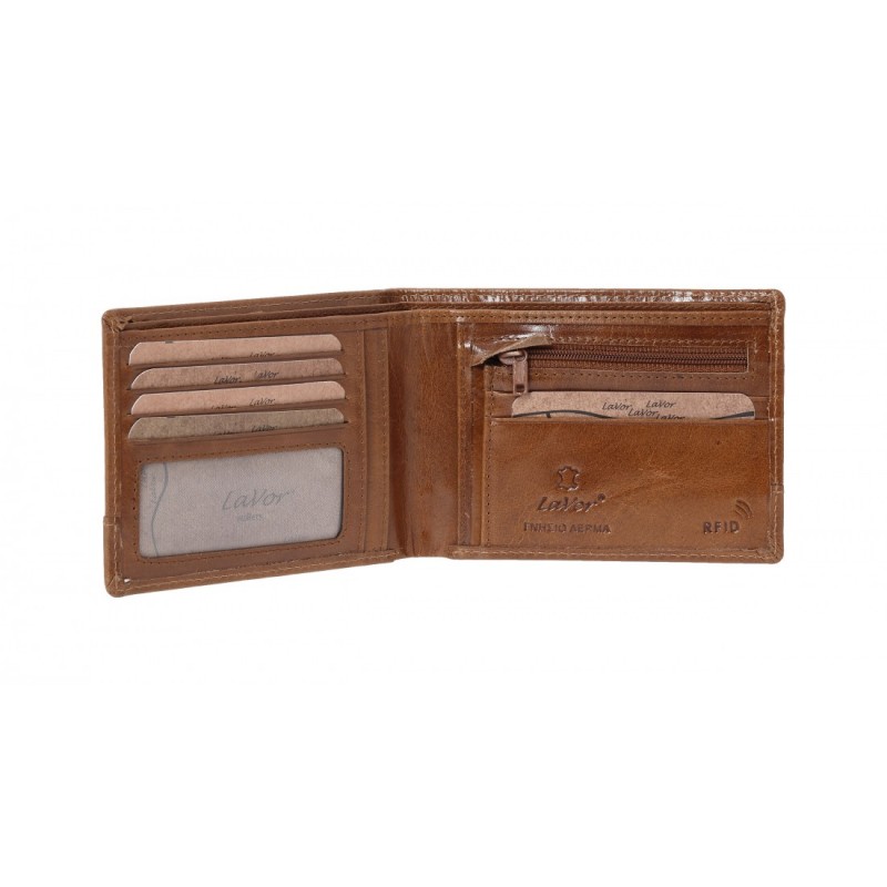 Δερμάτινο Πορτοφόλι Lavor ταυτοτητας με RFID -1-3814-cognac
