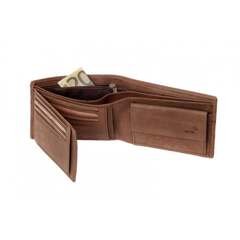 Δερμάτινο Πορτοφόλι Lavor ταυτοτητας με RFID ανοιχτο καφε Lavor-1-3815-crunch