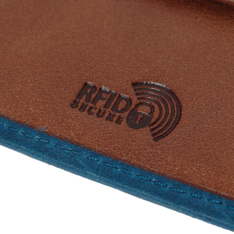 Ανδρικό Δερμάτινο Πορτοφόλι χωραει ταυτοτητα Μπλε Lavor-1-6063-navy
