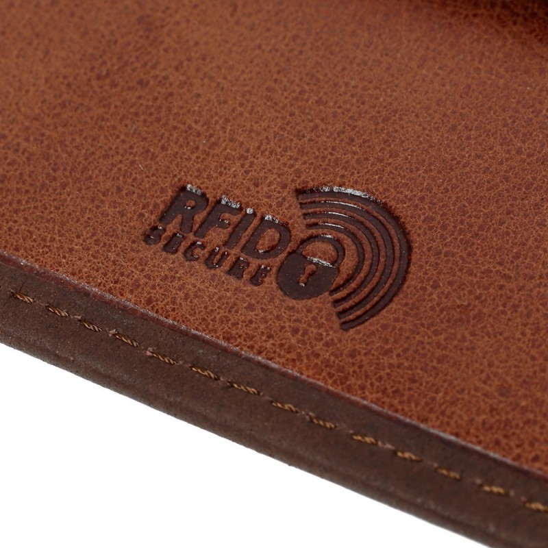 Ανδρικό Δερμάτινο Πορτοφόλι χωραει ταυτοτητα καφε Lavor-1-6064-brown