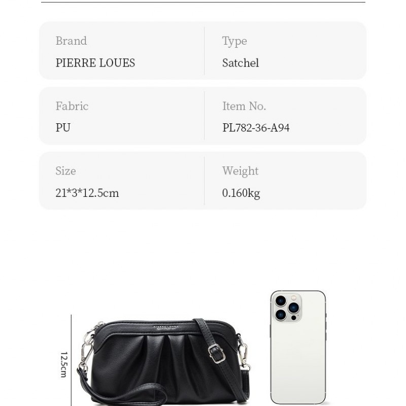 Τσαντάκι Χιαστί Pierre Loues PL782-36-A94 μαύρο 