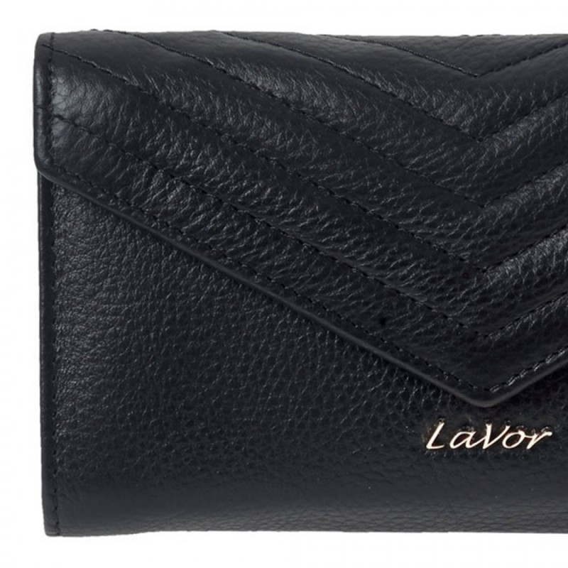 Μεγάλο Δερμάτινο Γυναικείο Πορτοφόλι με RFID  lavor-1-6072-black
