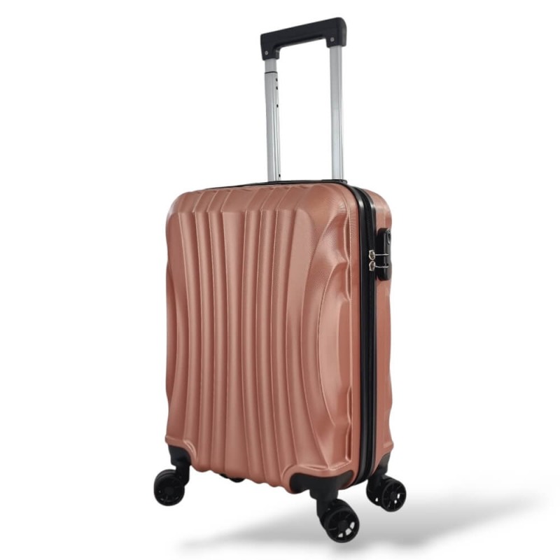 Βαλίτσα Καμπίνας FORECAST P009 55x35x20 Ροζ Χρυσό – Ιδανική για Όλες τις Αεροπορικές Εταιρίες