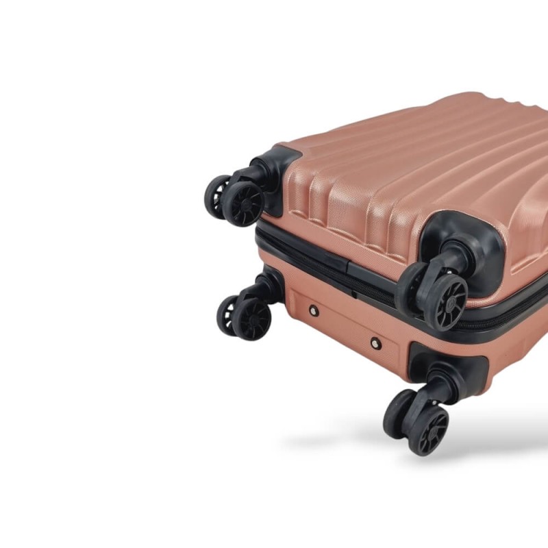 Βαλίτσα Καμπίνας FORECAST P009 55x35x20 Ροζ Χρυσό – Ιδανική για Όλες τις Αεροπορικές Εταιρίες